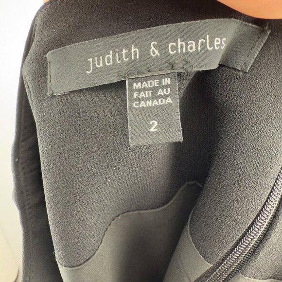 JUDITH & CHARLES Designer Office Pannel Pencil Front Slit Black luxury Skirt s 2 - Picture 5 of 7